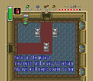 Screenshot Thumbnail / Media File 1 for Legend of Zelda, The - A Link to the Past (USA) [Hack by JaSp v2.0] (Time+Day-Night Cycle)